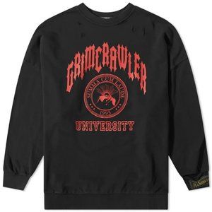 Raf Simons Black Crewneck Sweater with Red Print